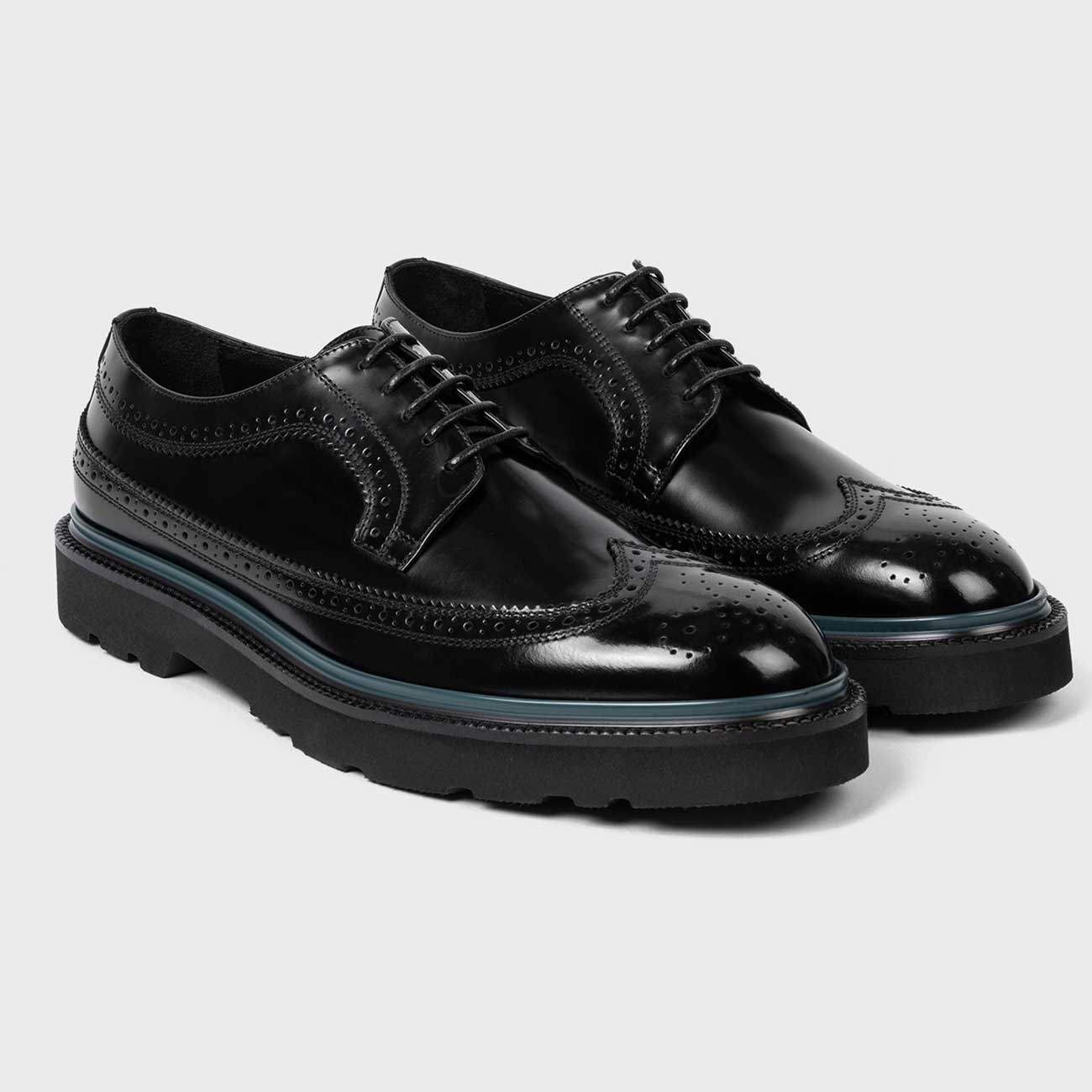 Zapatos Negros Brogue Cuero Count Paul Smith