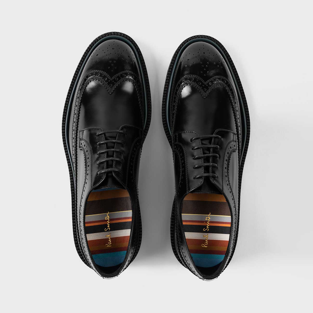 Zapatos Negros Brogue Cuero Count Paul Smith