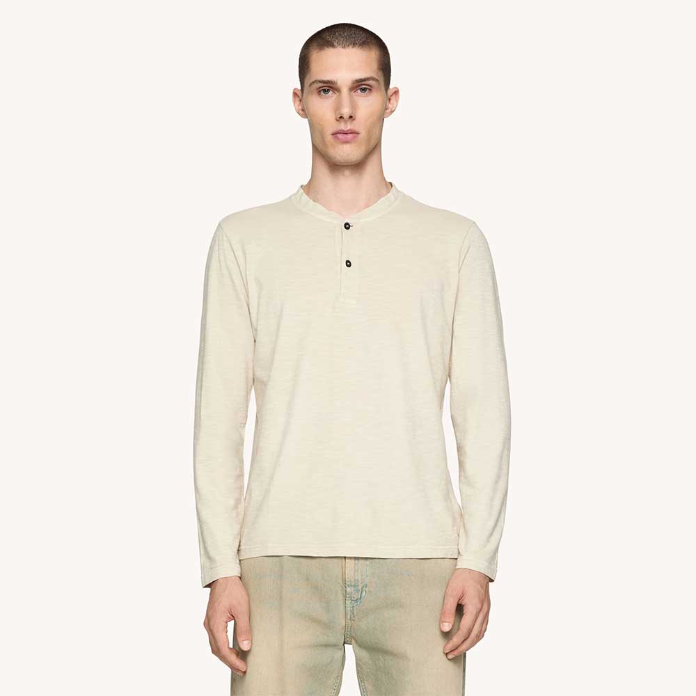 Top Henley de corte regular en punto Slub Dondup
