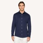 Camisa azul regular fit jersey 890 Dondup