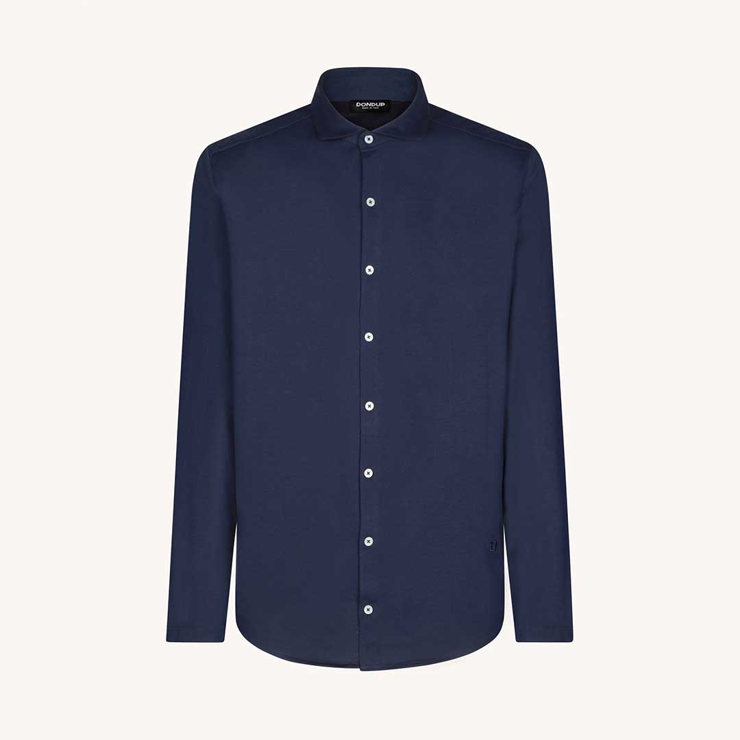 Camisa azul regular fit jersey 890 Dondup
