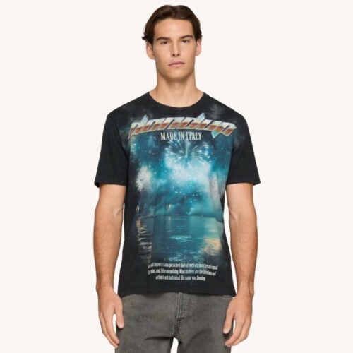 Camiseta oversize cuello redondo jersey dondup Ilustración IV5