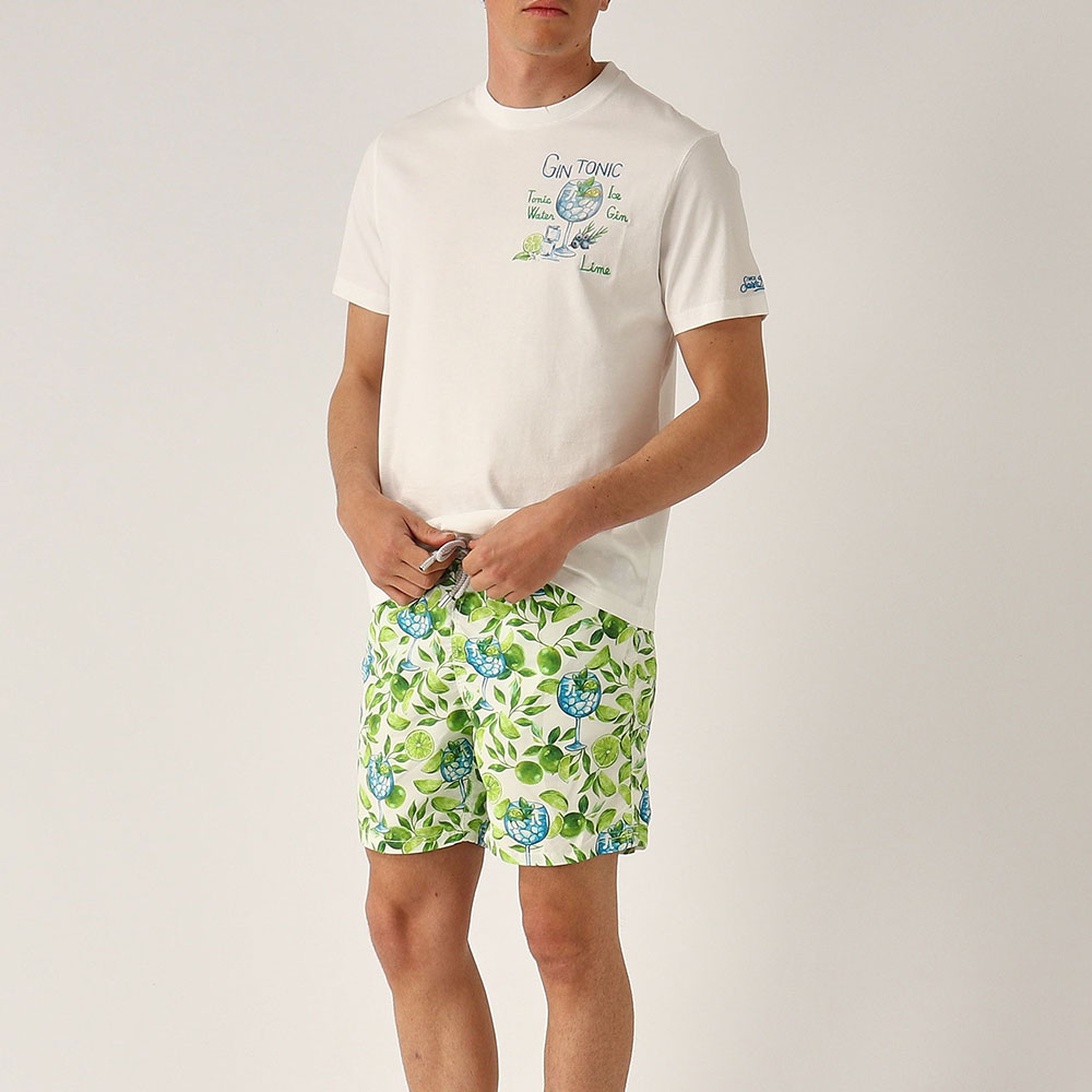 Camiseta T Shirt Man Gin Glass 01N EMB MC2 Saint Barth