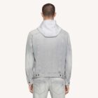Chaqueta vaquera de corte entallado con capucha en denim rígido Dondup