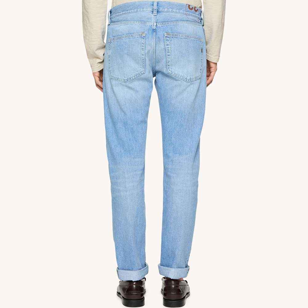 Pantalón azul vaquero icon denim rígido de Dondup.