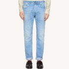 Pantalón azul vaquero icon denim rígido de Dondup.