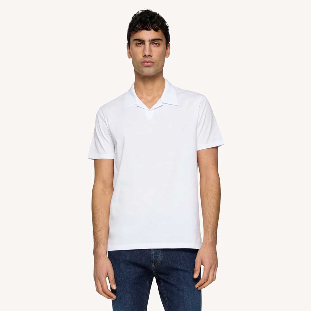 Polo blanco en regular fit algodón punto jersey Dondup SS25