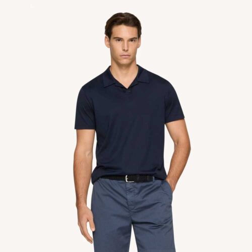 Polo regular fit en algodón y punto de jersey 890 azul oscuro Dondup