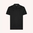 Polo negro regular fit algodón en punto jersey 999 Dondup