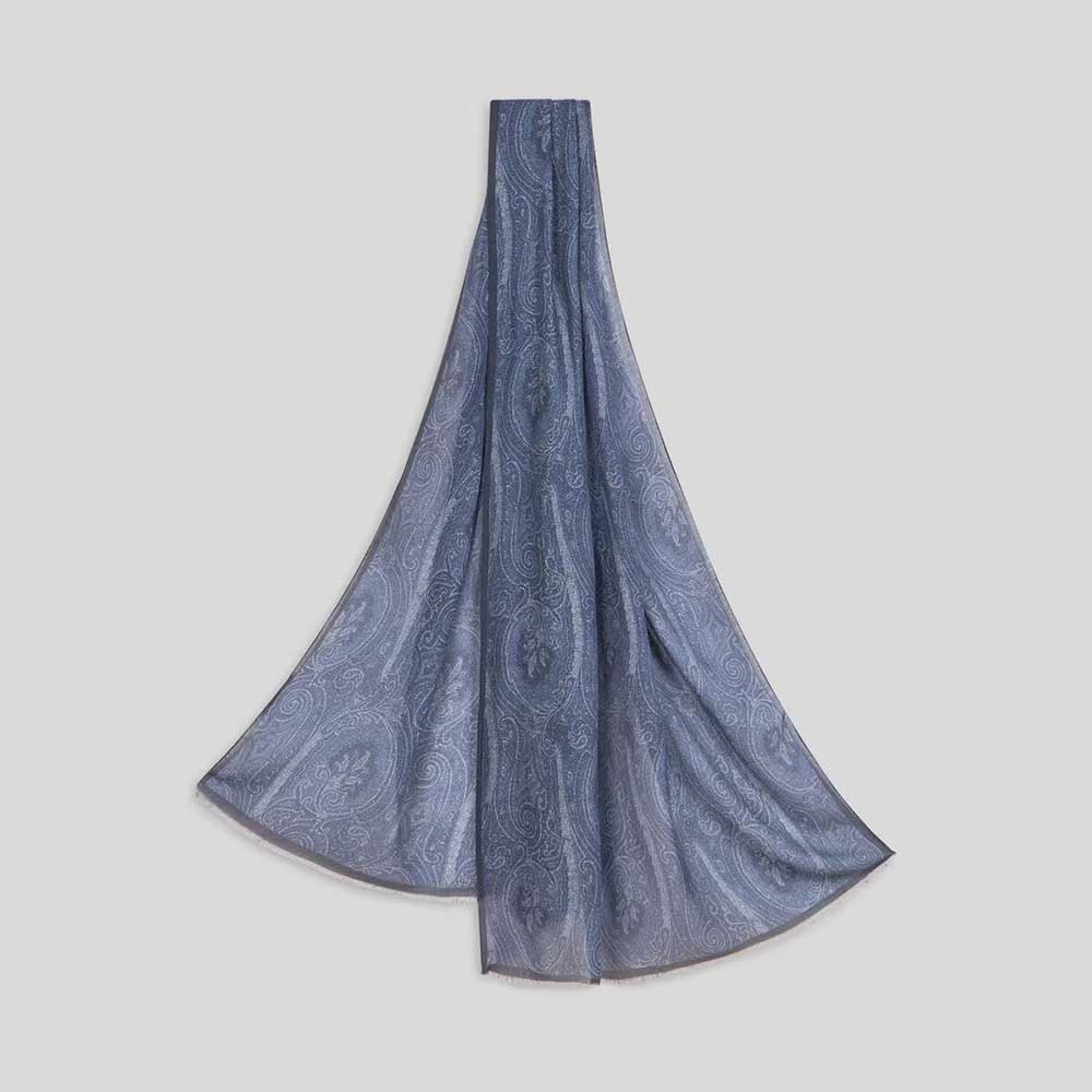 Bufanda de lana Paisley de Etro Azul Miralles 1986