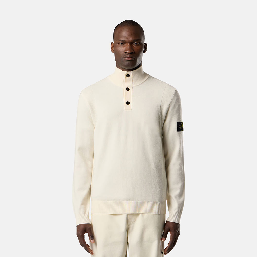 Polo LS RWS Wool Ivory Stone Island