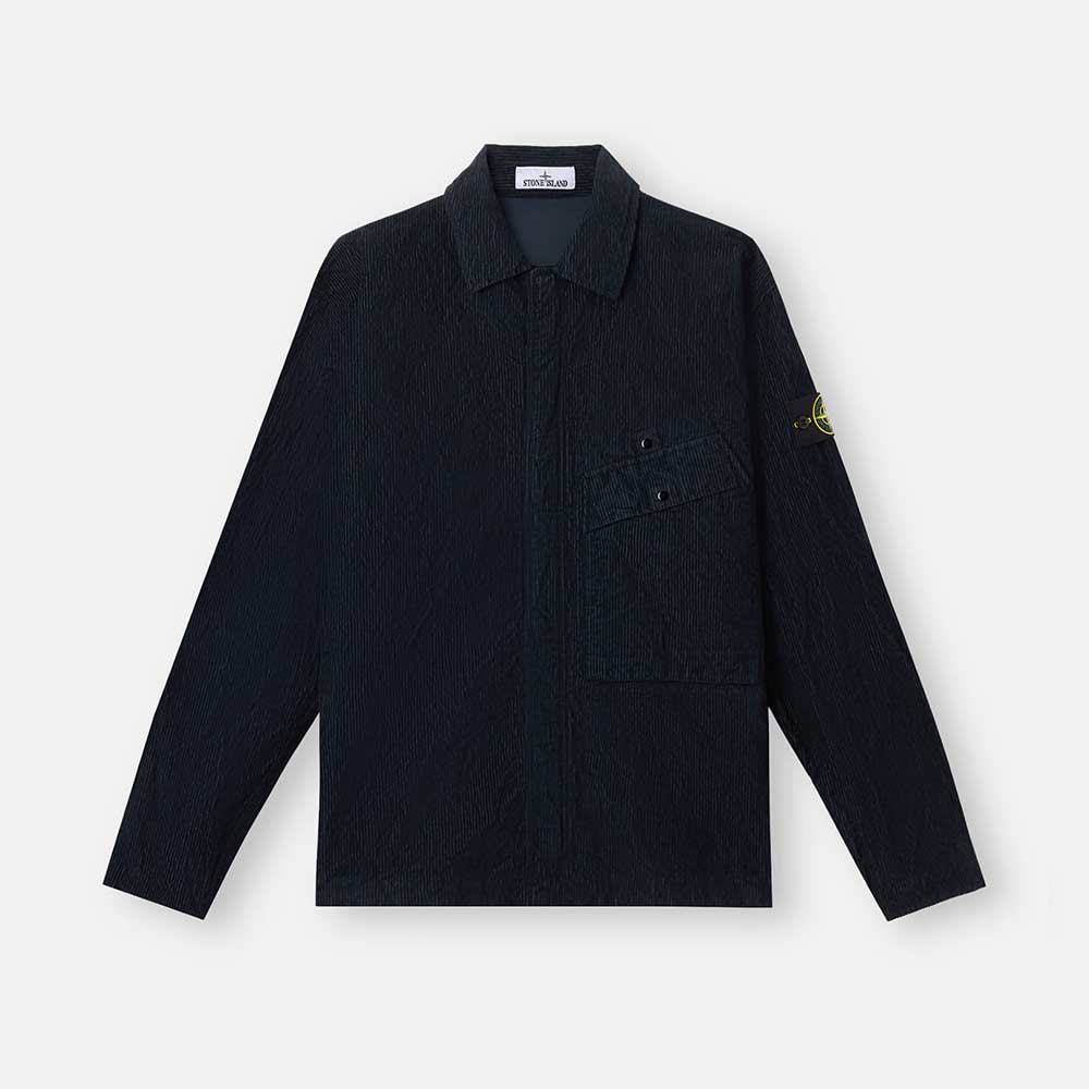 Camisa-1200020-Wrinkled-Corduroy-Azul-Marino-500-tc-Stone-Island-3 Sobrecamisa Wrinkled Corduroy 1200020 Azul Marino 500-TC Stone Island