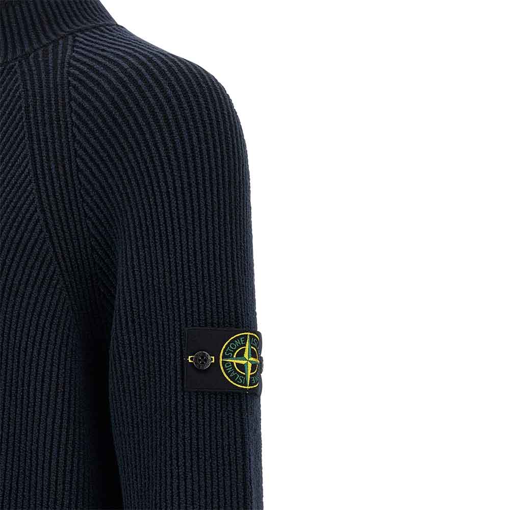 Cárdigan en canalé SW Stripe Azul Marino 5100024 Stone Island
