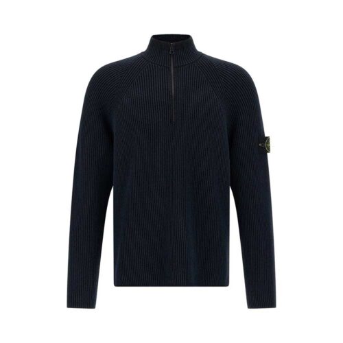 Cárdigan en canalé SW Stripe Azul Marino 5100024 Stone Island