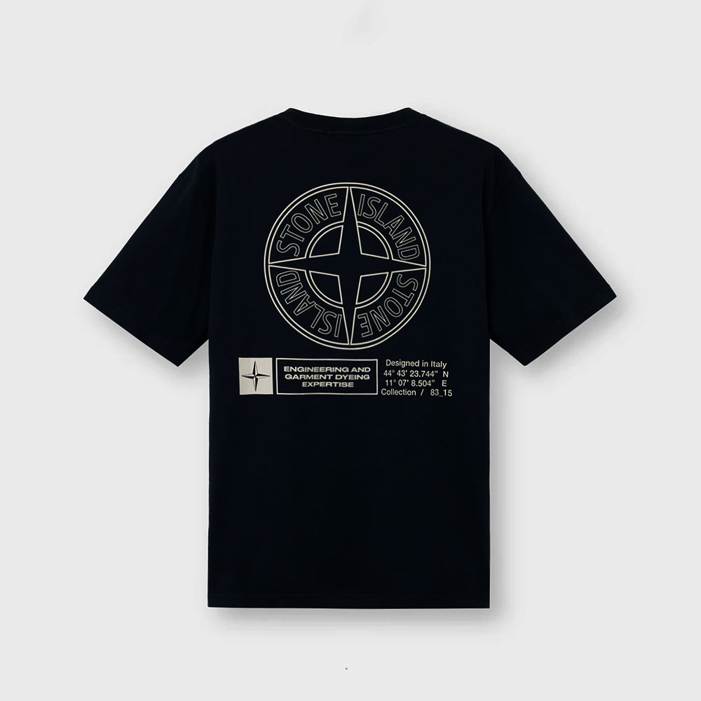 Camiseta Negra Cotton Jersey Negro Stone Island
