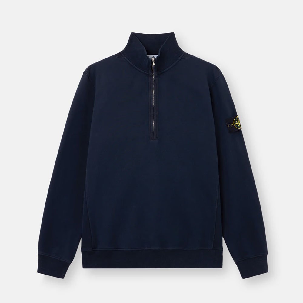 polo-fleece-azul-marino-stone-island-1 Sudadera Azul Marino Algodón Orgánico S0A20 Stone Island