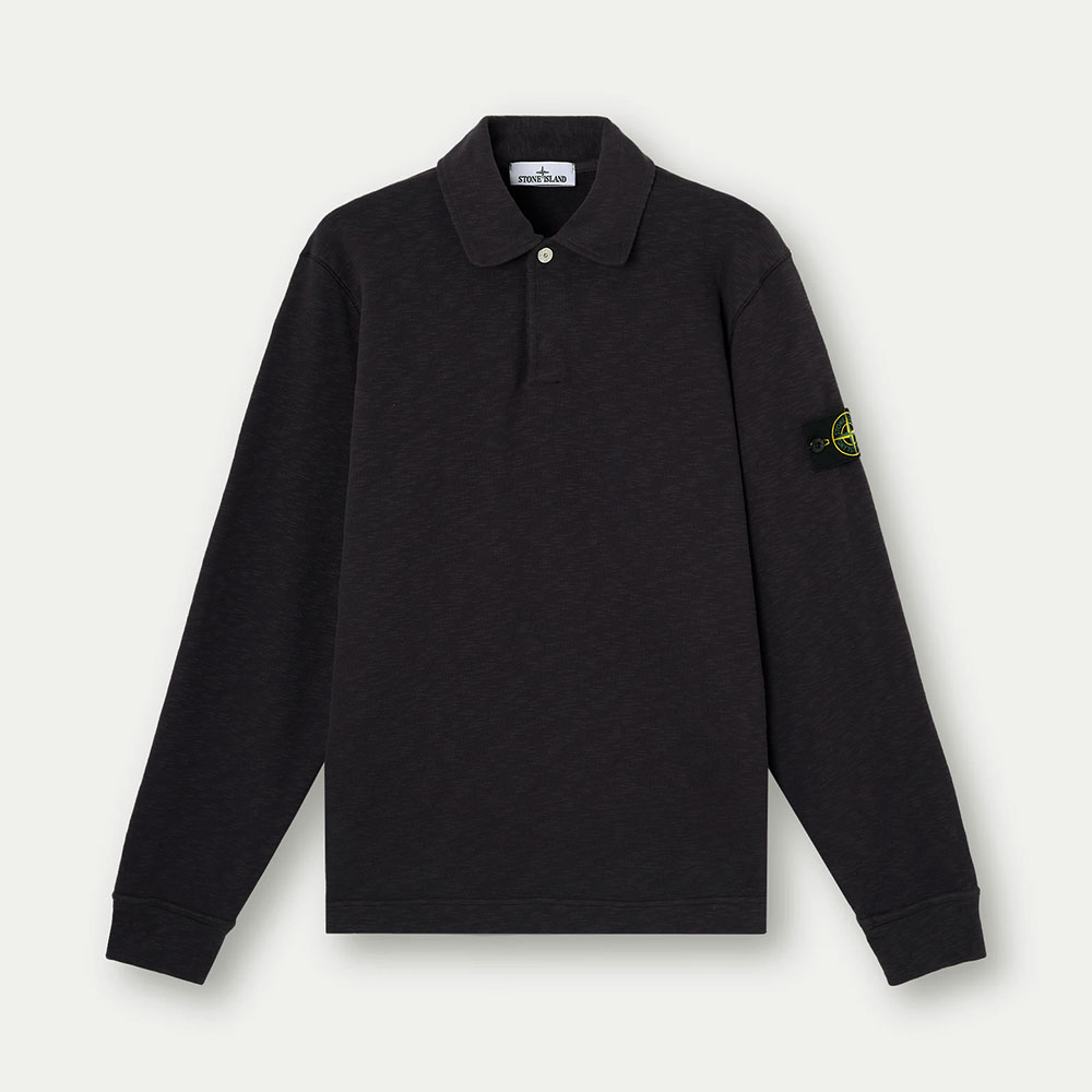 Polo Manga Larga 6100054 Negro Stone Island
