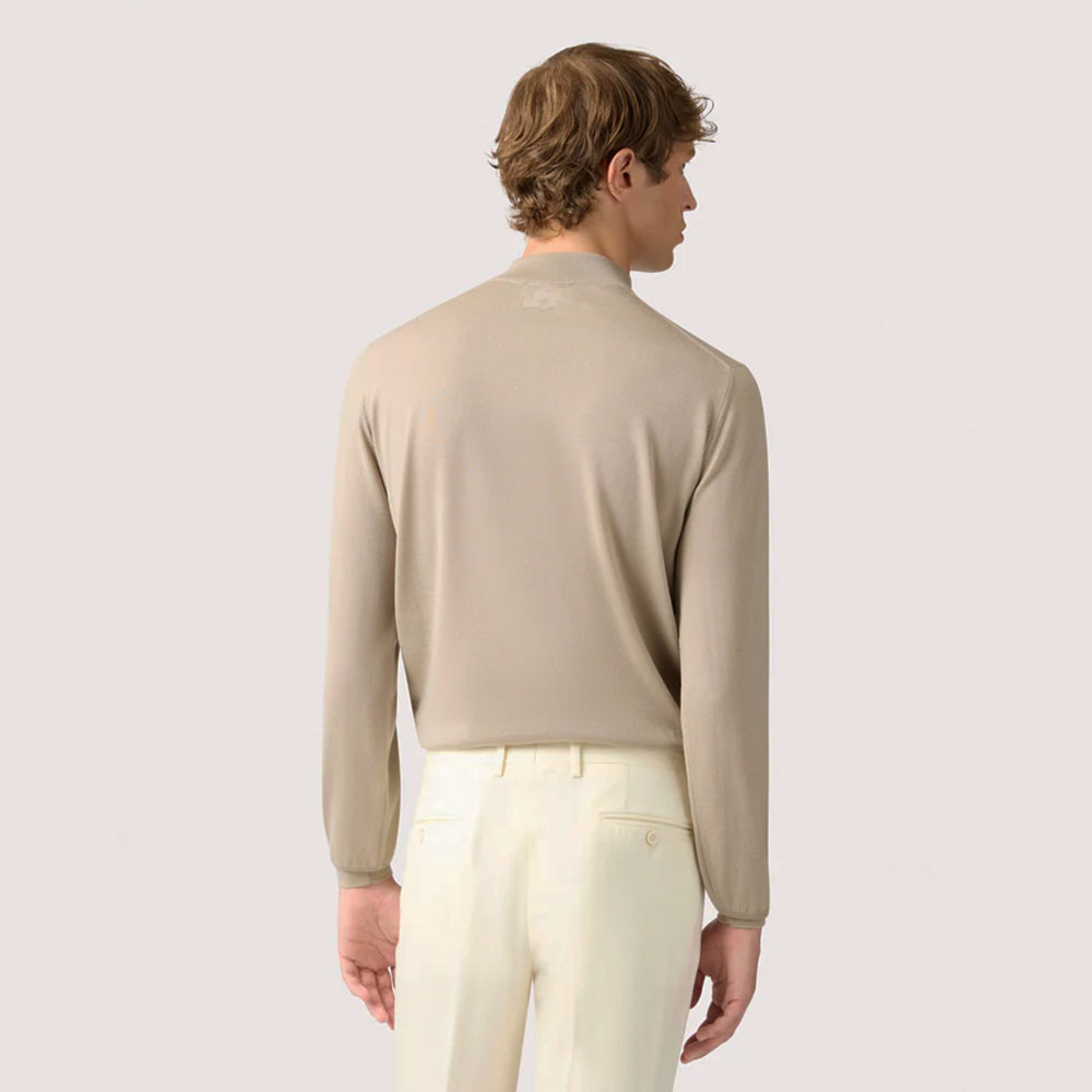 Jersey hombre CNLMML435 en 100% Lana Virgen Camel Lardini