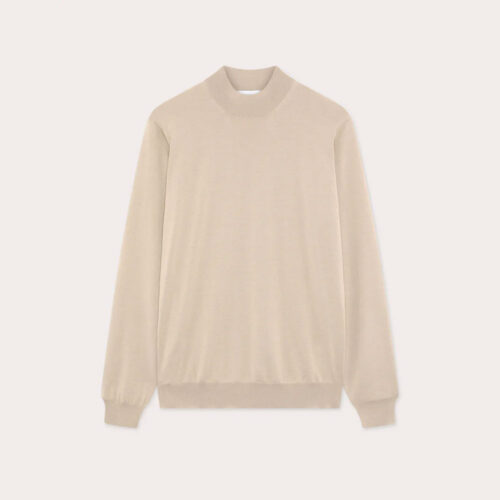 Jersey hombre CNLMML435 en 100% Lana Virgen Camel Lardini