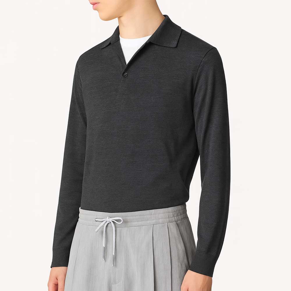 Polo Hombre CNLPML61 en 100% Lana Virgen Lardini