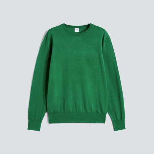 Sueter cuello redondo Lana Merino Mod. M195 verde Aspesi