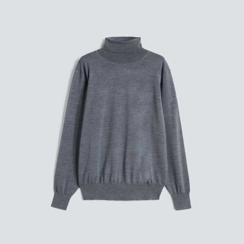 Sueter cuello alto Lana Merino Mod. M196 gris Aspesi