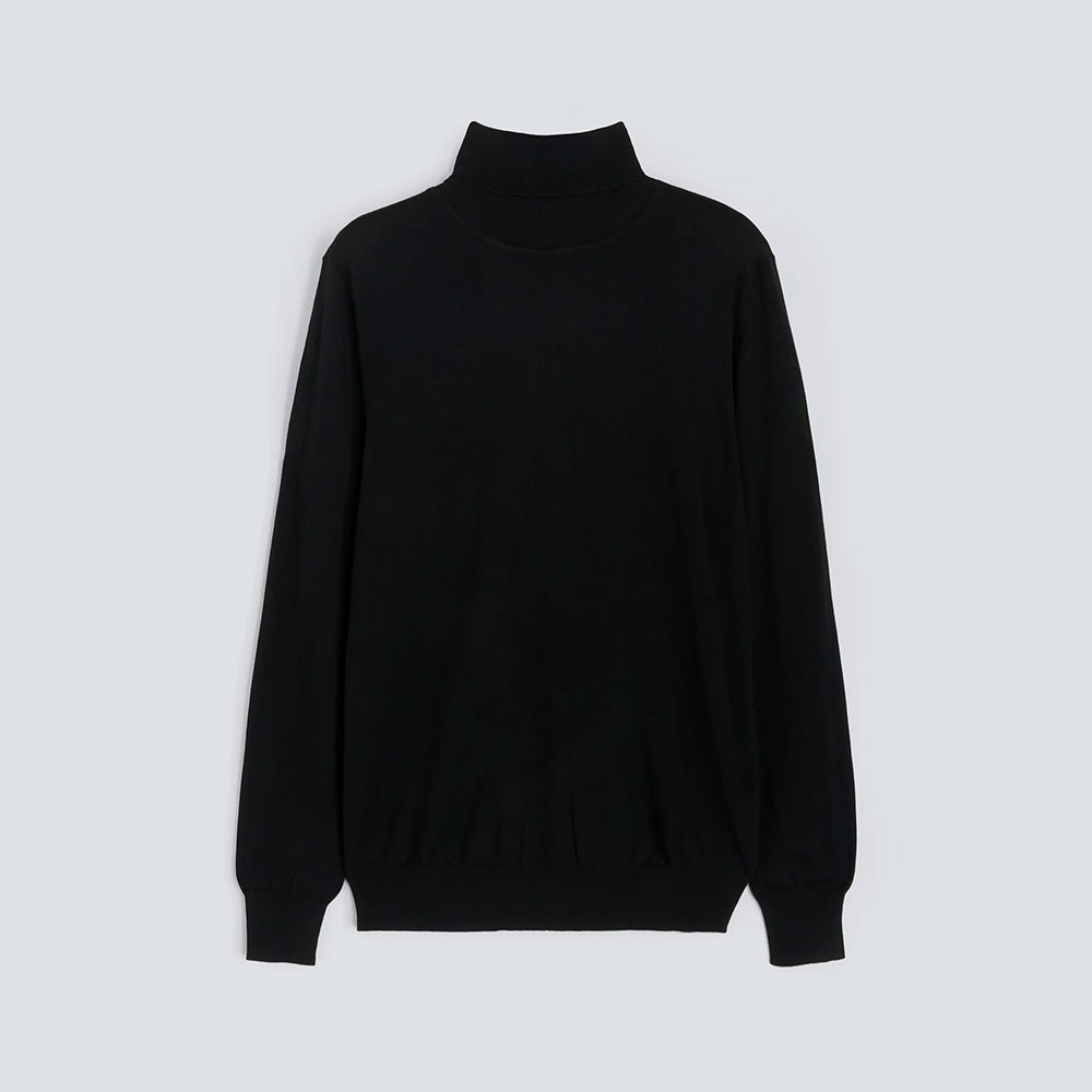 Sueter cuello alto Lana Merino Mod. M196 negro Aspesi