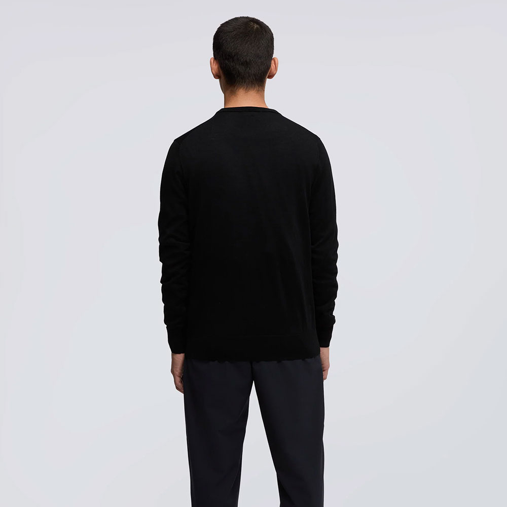 Sueter cuello redondo Lana Merino Mod. M195 negro Aspesi