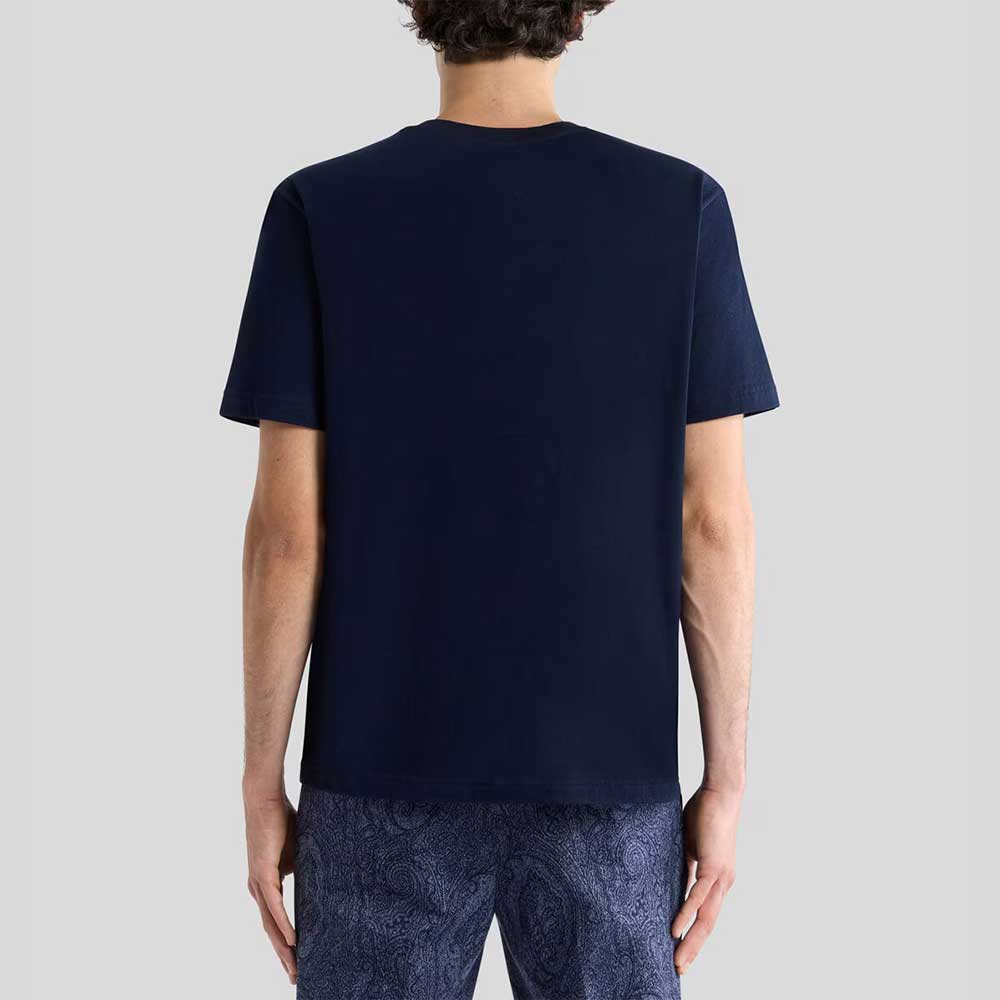 Camiseta de algodón con estampado de leopardo y bordado AR465 B0065 Etro