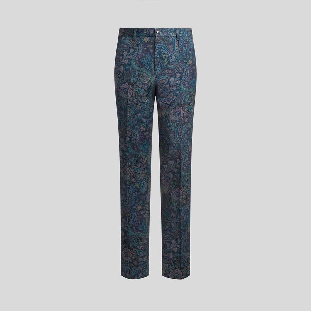 Pantalones 99SA215 sastre de lana con motivo floral Etro