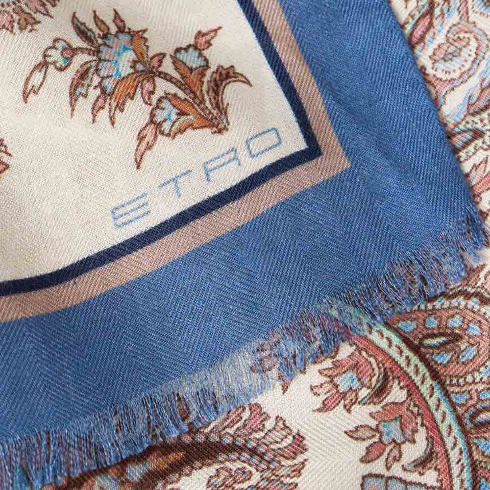 Bufanda mezcla cachemira Paisley Floral AKG87 Etro