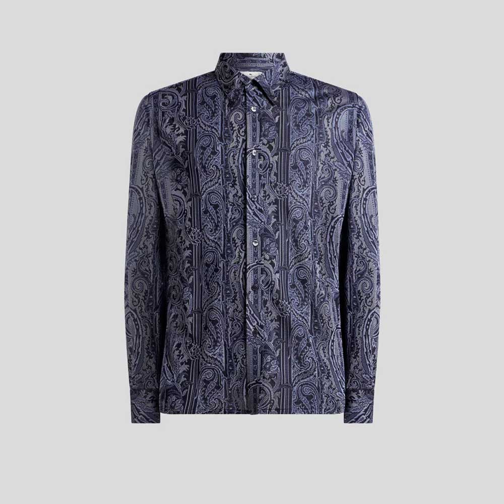 Camisa jacquard cuello abotonado y motivo Paisley Ramage 99JJ406 Etro