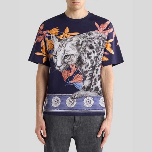 Etro Cotton T-shirt with positional print AKG44 B0065