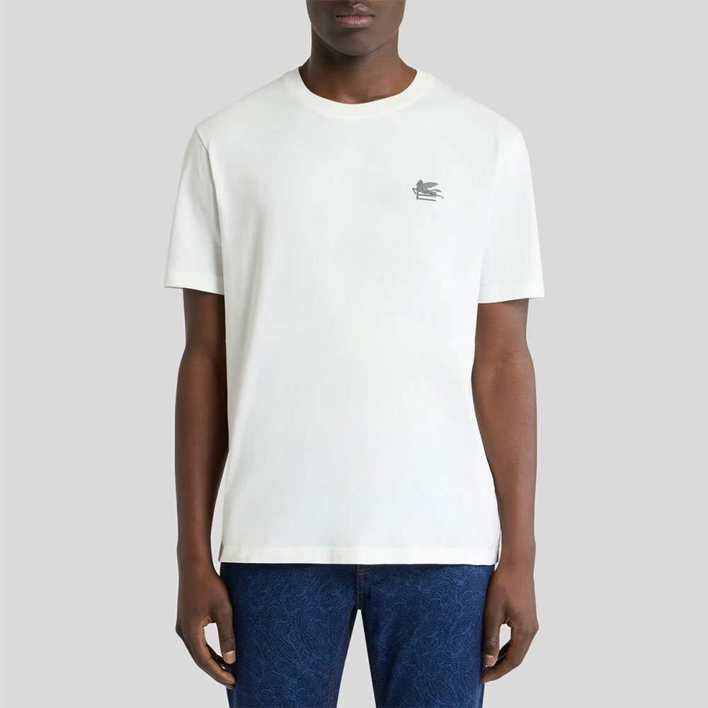 Camiseta de algodón Pegaso y estampado posicional flora y fauna AV900 Etro