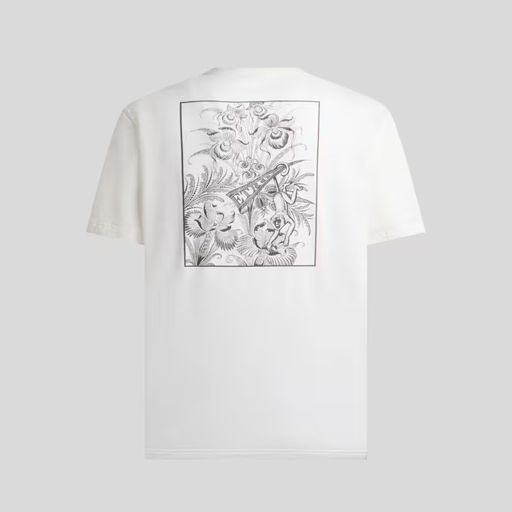 Camiseta de algodón Pegaso y estampado posicional flora y fauna AV900 Etro