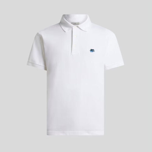 Polo de piqué algodón con bordado pegaso AU135 W0001 Etro
