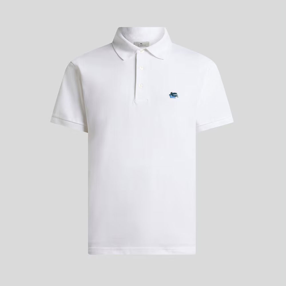 Polo de piqué algodón con bordado pegaso AU135 W0001 Etro