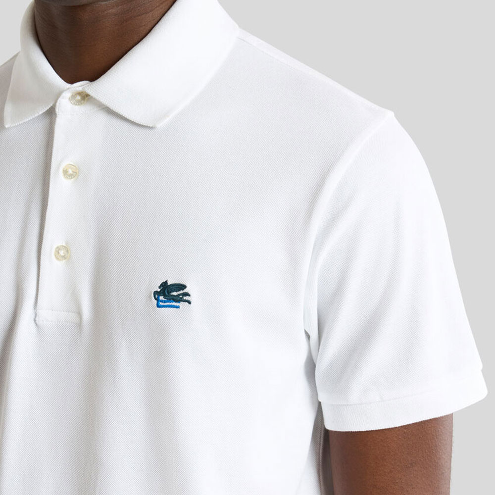 Polo de piqué algodón con bordado pegaso AU135 W0001 Etro