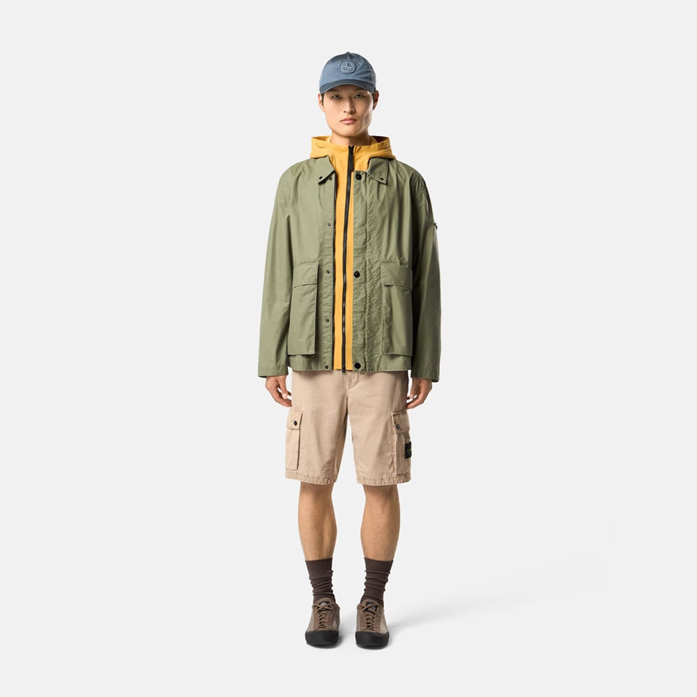 Shorts L100019 V019A Algodón Orgánico Cepillado Canvas efecto Old Stone Island