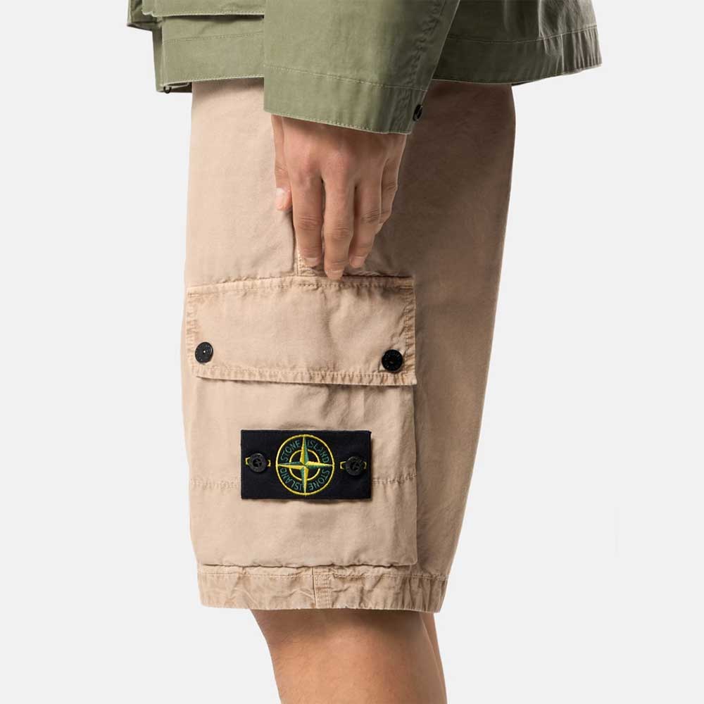 Shorts L100019 V019A Algodón Orgánico Cepillado Canvas efecto Old Stone Island