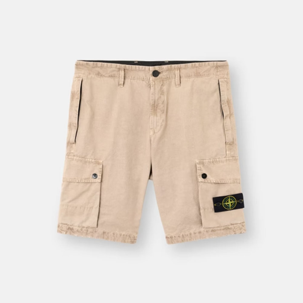 Shorts L100019 V019A Algodón Orgánico Cepillado Canvas efecto Old Stone Island