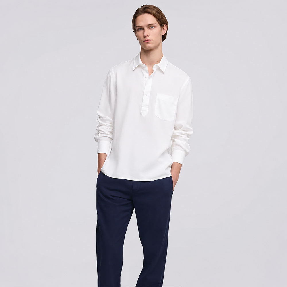 Aspesi white linen polo shirt