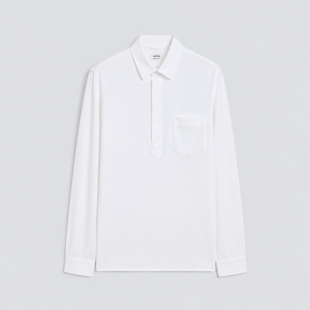 Aspesi-white-linen-polo-4 Aspesi white linen polo shirt