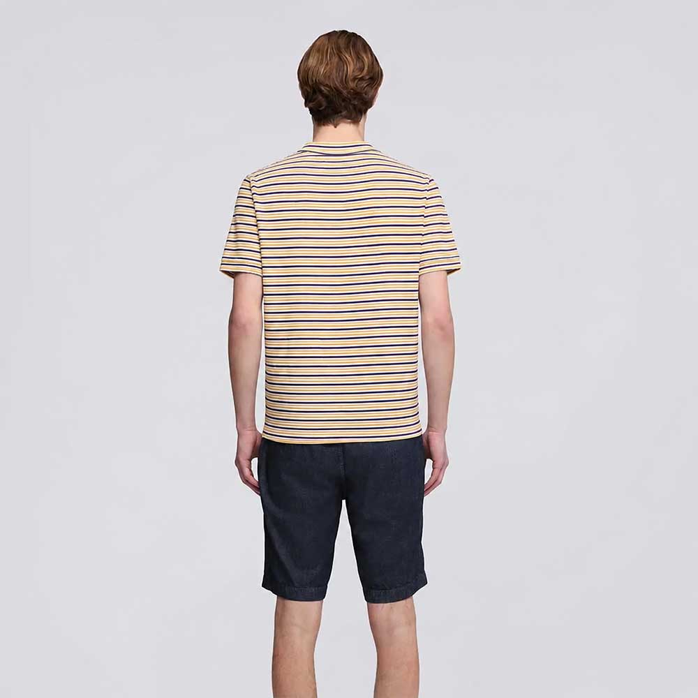 Aspesi polo shirt model 812, made of cotton, silk and linen, multicolored stripes