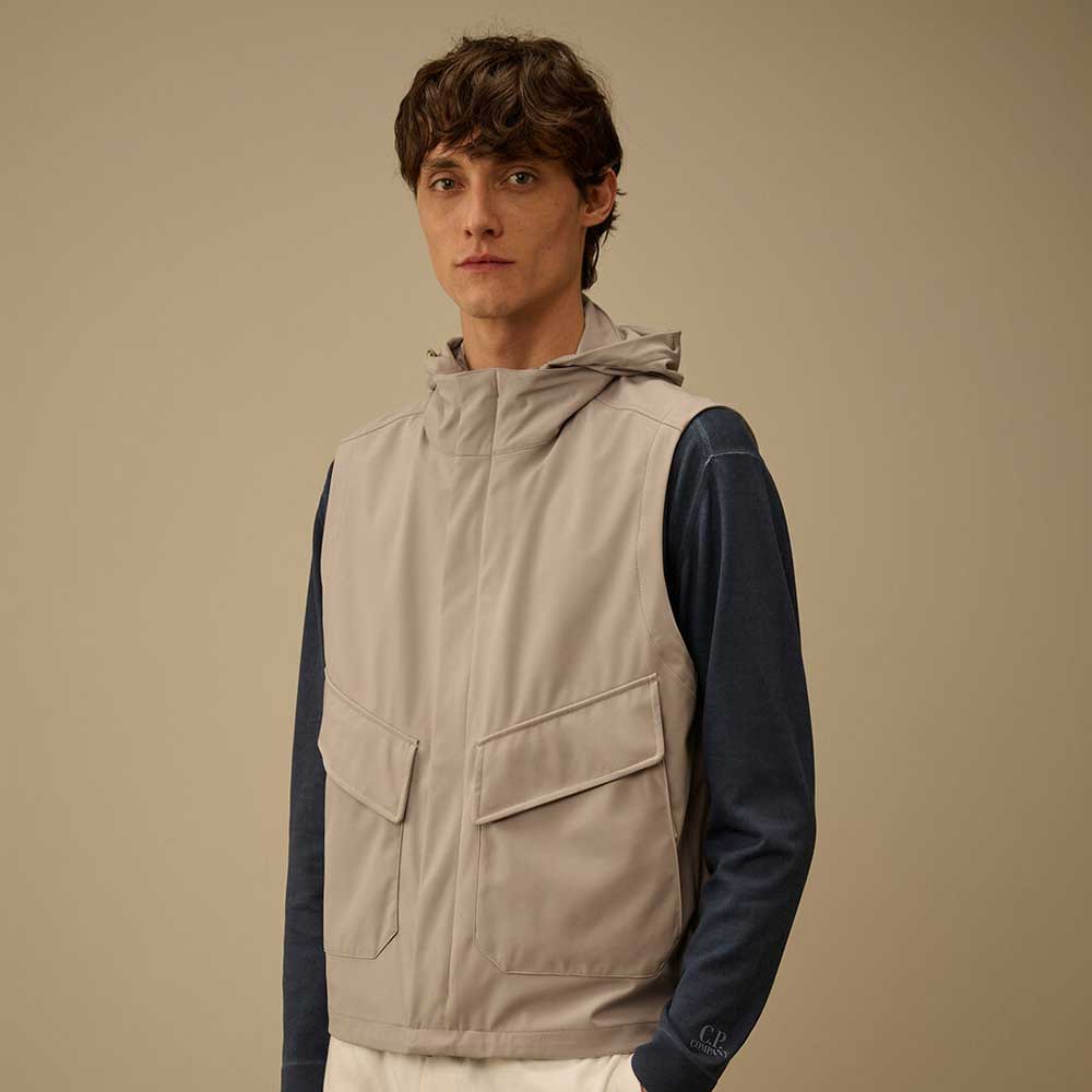 Chaleco Shell R Goggle Beige C.P. Company