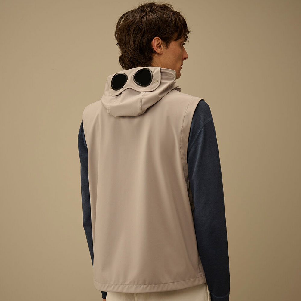 Chaleco Shell R Goggle Beige C.P. Company