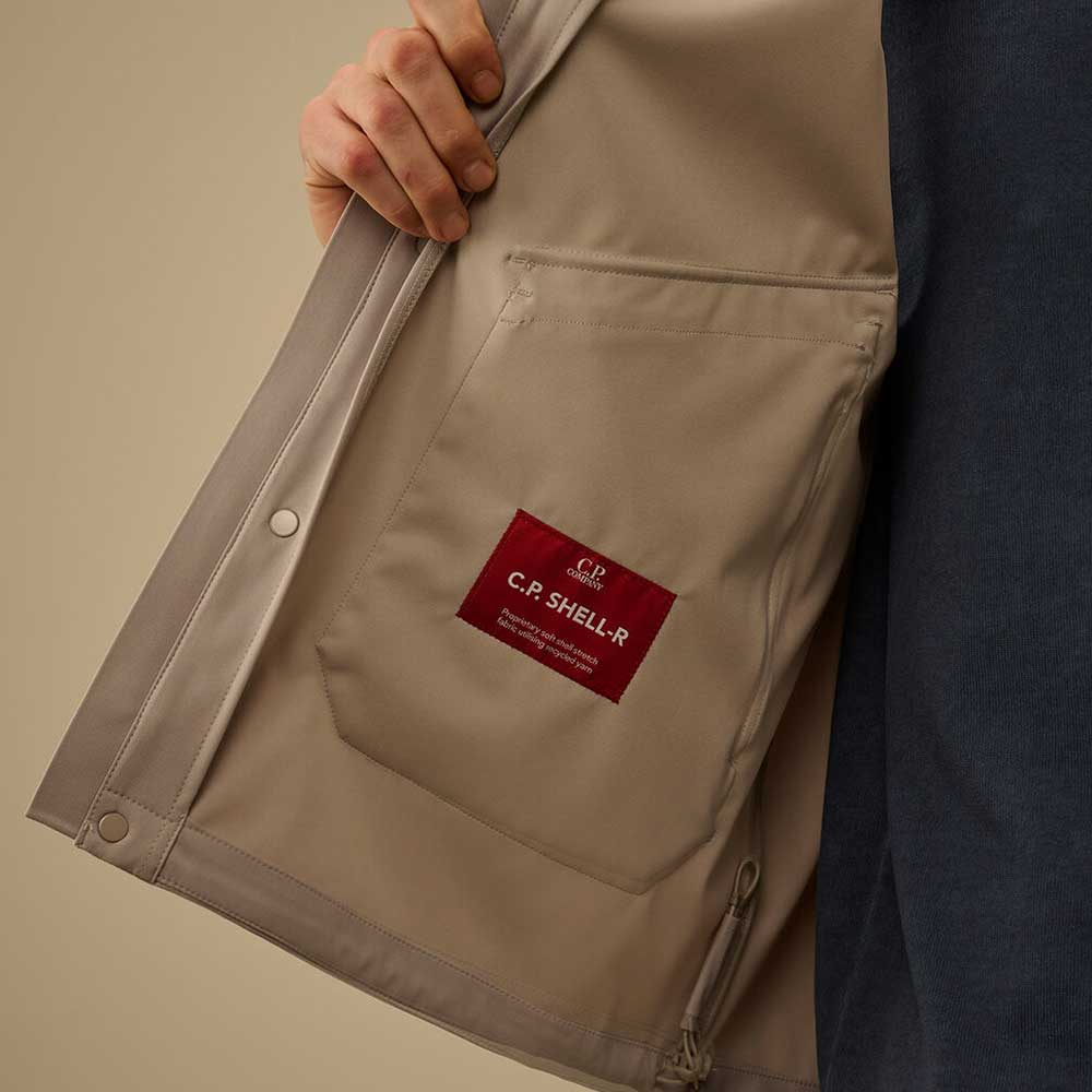 Chaleco Shell R Goggle Beige C.P. Company