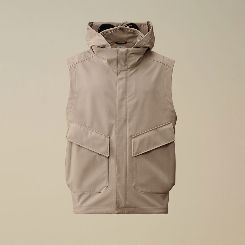 Chaleco Shell R Goggle Beige C.P. Company