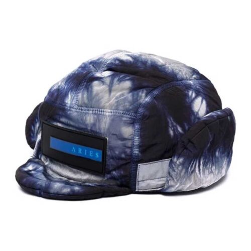 Aries Arise Blue Quilted Nylon Beanie
