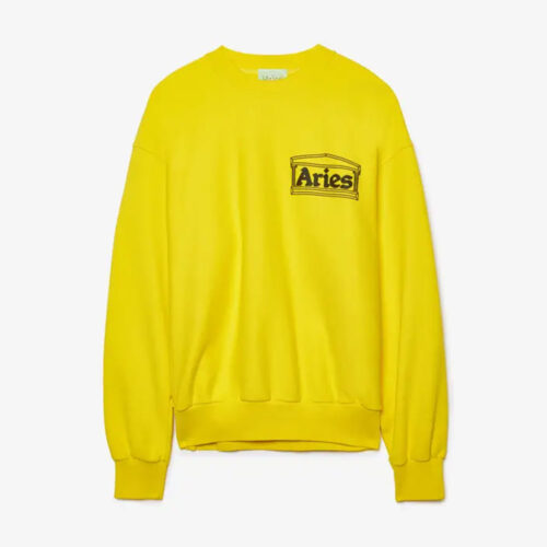 Aries Arise Classic Temple Sweatshirt Yellow
